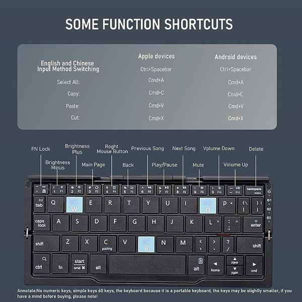 Compact Foldable Wireless Keyboard