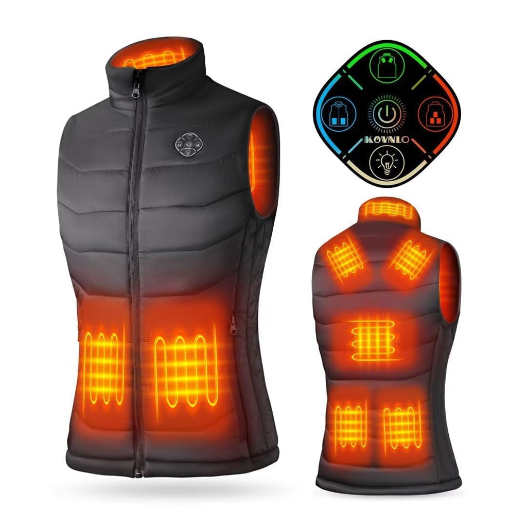 KOVNLO Heated Vest Women 5 in 1 Smart Controller Lights-out Design Electric Heated Jackets (Battery Pack Not Included)…